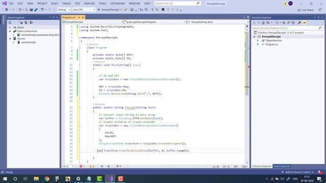 Encrypt and Decrypt a given string in C# using TripleDESCryptoServiceProvider смотреть онлайн
