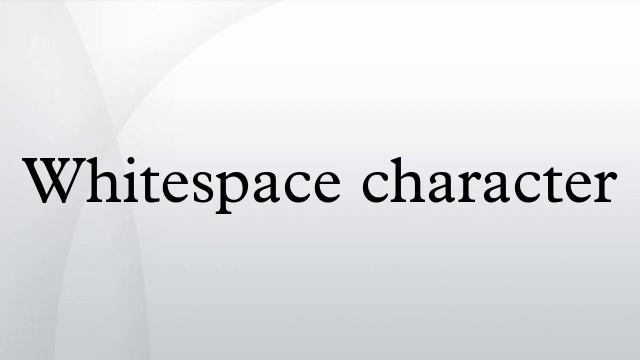 Whitespace character смотреть онлайн
