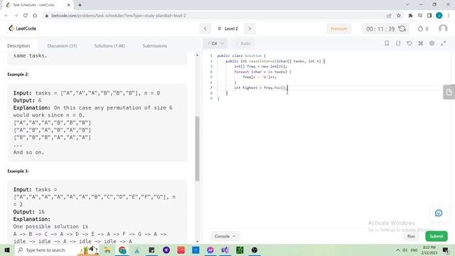 LeetCode 621. Task Scheduler - LIVE coding & thought process (Part 1) смотреть онлайн