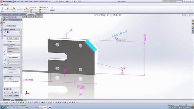 Dimxpert 3D Geometric Tolerancing in SolidWorks смотреть онлайн