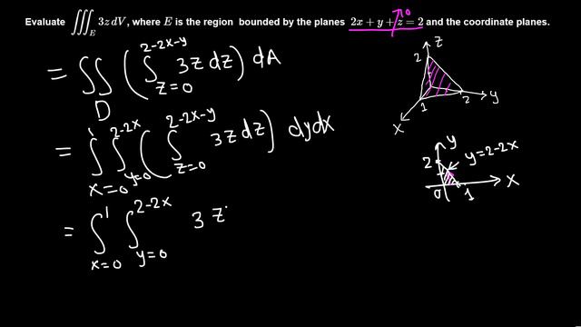 Calc III: Triple Integral on a given region example 3/8 (medium) смотреть онлайн