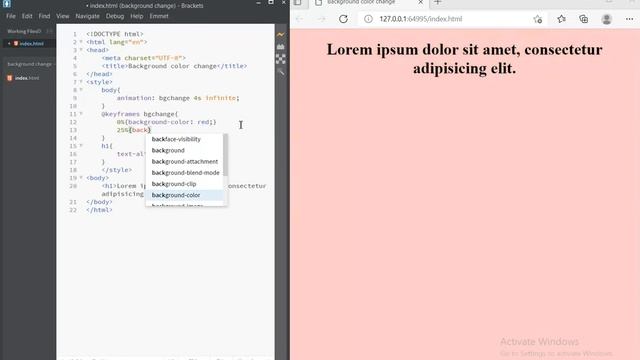 How to change background color in CSS HTML смотреть онлайн