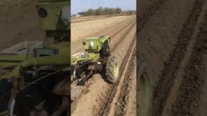 посадка картофеля тяжелым дизельным мотоблоком кроссер