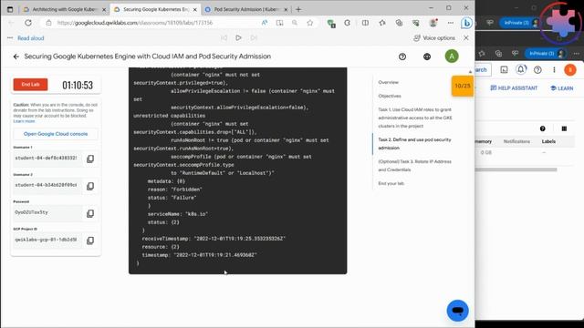 Securing Google Kubernetes Engine with Cloud IAM and Pod Security Admission (Qwiklabs Walkthrough) смотреть онлайн
