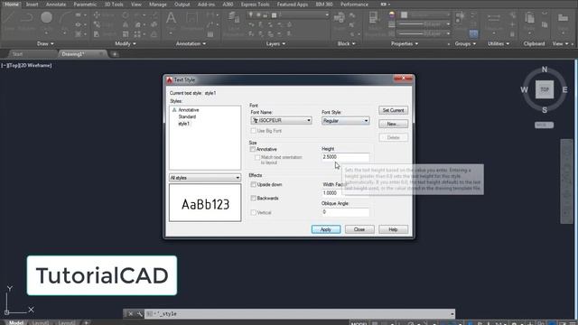 Tutorial AutoCAD ][ CARA MEMBUAT TEXT STYLE PADA AUTOCAD смотреть онлайн