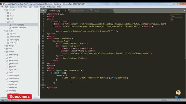 live search using ajax in laravel 6 in hindi and urdu  Coding Juice