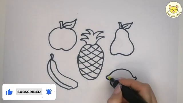 How to draw fruits for beginners, fresh fruits drawing смотреть онлайн