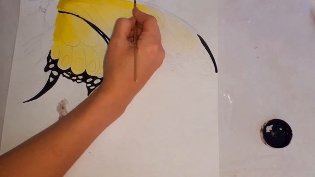 Рисую контрастную БАБОЧКУ / I draw a contrasting BUTTERFLY смотреть онлайн