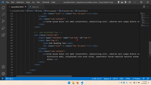 Responsive Accordion Menu Using HTML & CSS смотреть онлайн