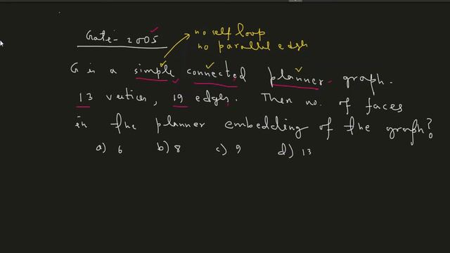 Number of faces in a Graph || Gate2005 CS problem and solution смотреть онлайн