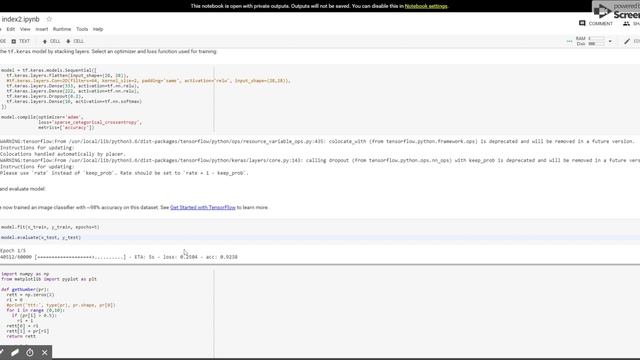 Эксперимент с распознаванием цифр в Google Colaboratory смотреть онлайн