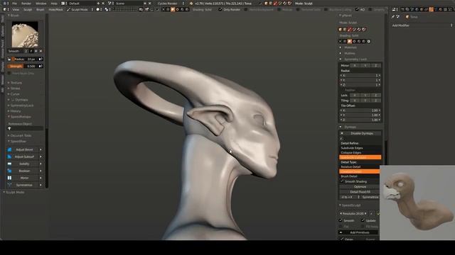 Alien Bust Sculpting - Blender смотреть онлайн