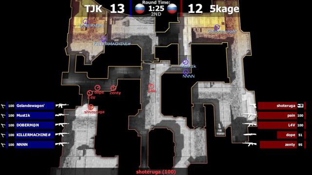 GOLDEN GUNS 2023 CS 1.6: TJK vs 5kage (de_dust2) смотреть онлайн