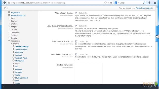 Designing Moodle Themes Tutorial: Theme Settings| packtpub.com смотреть онлайн