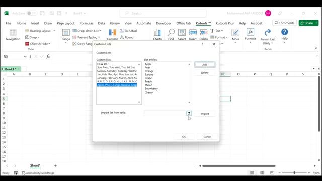 Create And Fill New Custom Lists Horizontally Or Vertically With Kutools For Excel смотреть онлайн