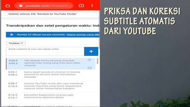 CARA MEMBUAT SUBTITLE INDONESIA DI YOUTUBE PADA ANDROID смотреть онлайн