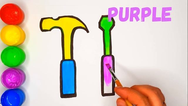 Coloring for children Building Tool| drawing for children | PAINT TOYS TV ☆ смотреть онлайн