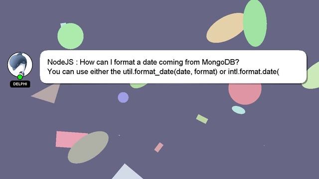 NodeJS : How can I format a date coming from MongoDB? смотреть онлайн