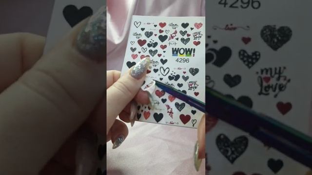 I AM WOW Слайдер(водные наклейки)для ногтей.Любовь,Сердечки красные и черные/стикеры для ногтей смотреть онлайн
