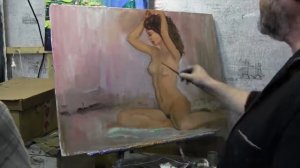 Игорь Сахаров, обнаженная фигура маслом, уроки живописи и рисунка в Москве 1