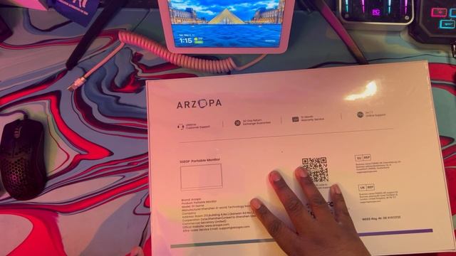Unboxing Arzopa 2023 G1 Game 15.6 1080p 144hz HDR Portable Gaming Monitor смотреть онлайн