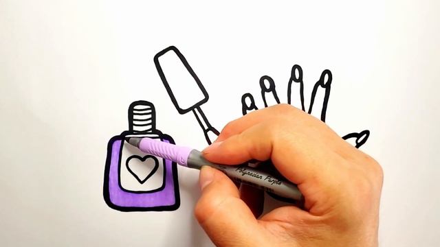 How to draw a Nail Polish | Como desenhar um esmalte de unhas | Cómo dibujar un esmalte de uñas смотреть онлайн