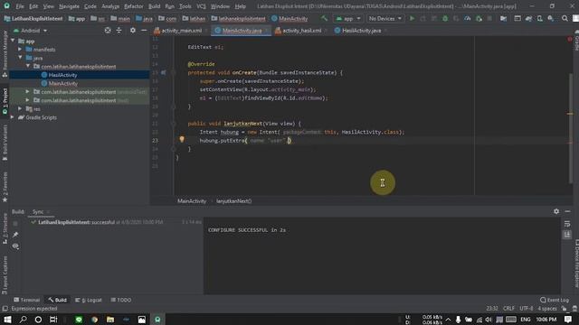 Membuat Aplikasi menggunakan Activity dan Intent (Explicit Intent) di Android Studio смотреть онлайн