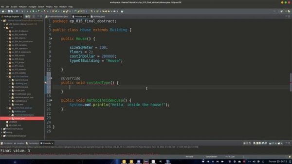 FINAL and ABSTRACT - Java TUTORIAL 2022/2023 for BEGINNERS