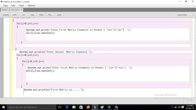 Java Addition of Two Matrix (Hindi) смотреть онлайн