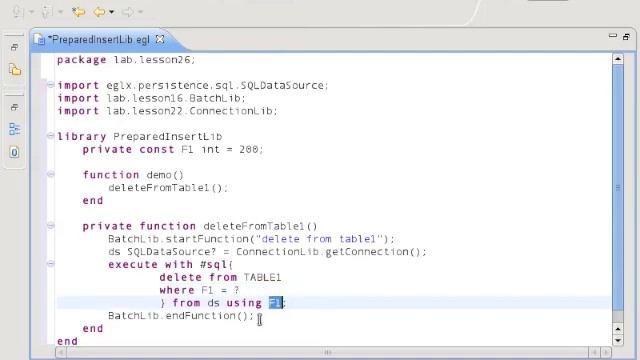 Essential EGL+Batch - Lesson 26 SQL Prepared Insert смотреть онлайн
