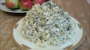 Салат с рыбными консервами и рисом БЫСТРО, СЫТНО и ВКУСНО