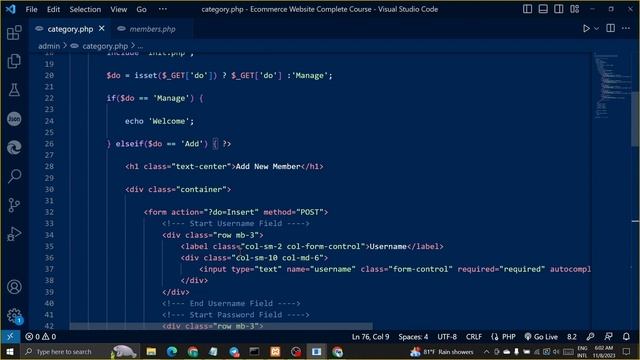 PHP Complete Ecommerce Website | Create Add Category Page | PART - 42 смотреть онлайн