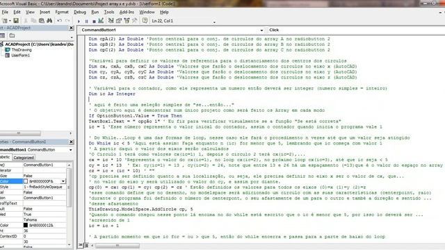 Visual Basic no AutoCAD 07 Array Retangular com Circulos e Tomada de Decisao Simples P1 смотреть онлайн