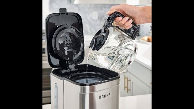 KRUPS Simply Brew Family 10 Cup Drip Filter Coffee Maker with Stainless Steel Finish, silver смотреть онлайн