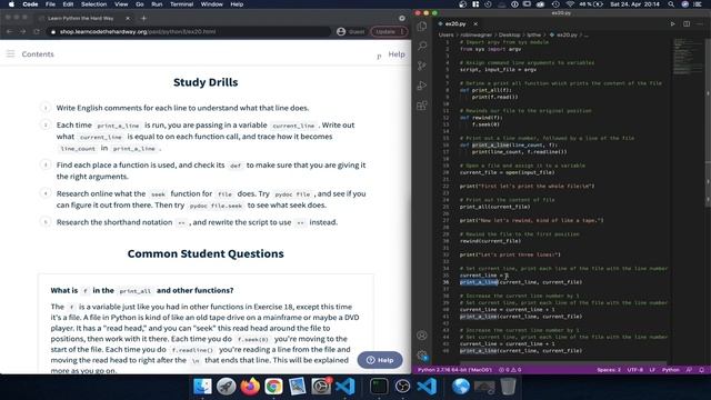 Learn Python 3 The Hard Way - Exercise 20: Functions and Files смотреть онлайн