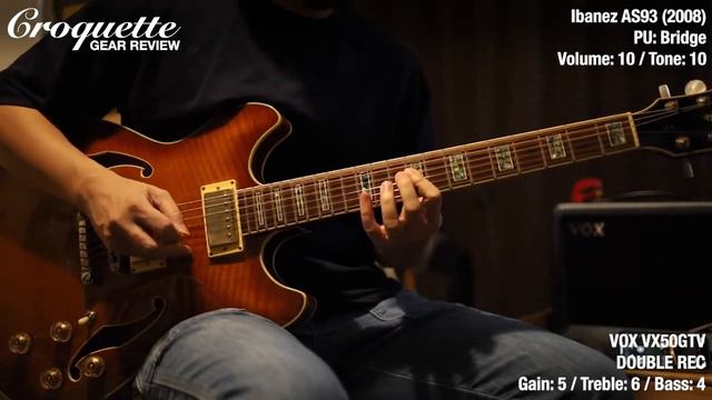 VOX VX50GTV + Ibanez AS 93 Distortion Sound (No talking) смотреть онлайн