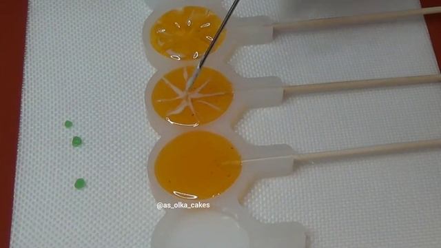 Апельсиновые леденцы. Изомальт. Фруктовая паста. Lollipop. Lollypop.
