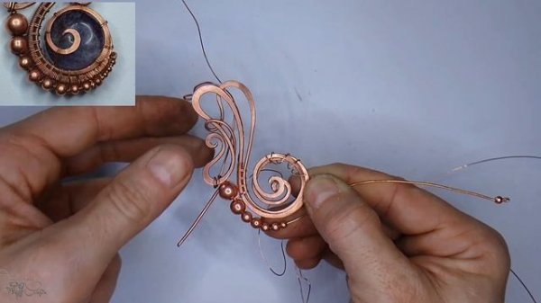 'Vortex' - Wire wrap pendant - hammered wire tutorial