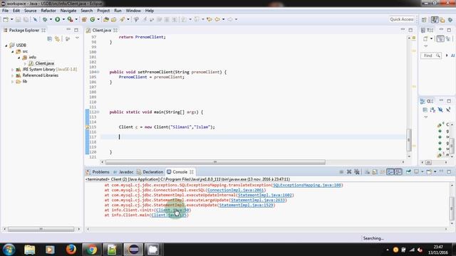 Connexion Java SQL Eclipse et wamp INSERT UPDATE et SELECT смотреть онлайн