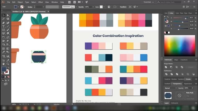 How to draw simple plant in Adobe Illustrator | EP 9/14 смотреть онлайн