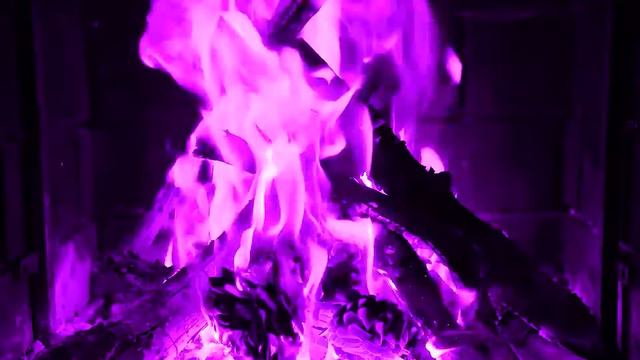 Unusual Purple Fireplace. 10 Hours. Full HD