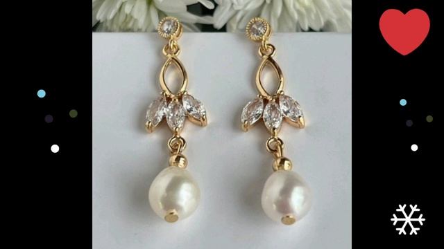 Gold Earrings with perl # latest collection earrings # ✨️ ♥️ exclusive earrings design//2023 смотреть онлайн