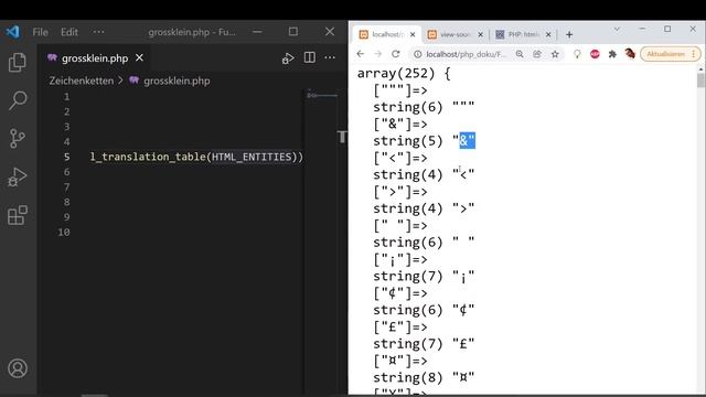 Zeichenketten - HTML htmlentities, htmlspecialchars, nl2br, strip_tags [PHP Doku - Funktionsref.] смотреть онлайн