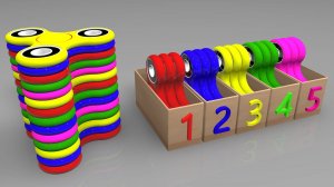 Мультики для детей, учим цвета на английском зыке, разноцветные спиннеры