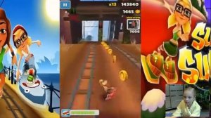 Subway Surf играем Мультик для детей Собиратель монет