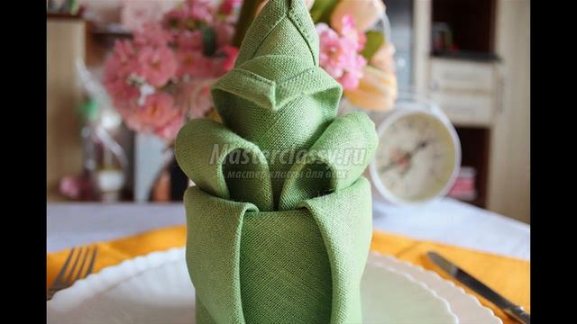 Оригами из салфеток. Королевская лилия и веер. Мастер-класс. смотреть онлайн