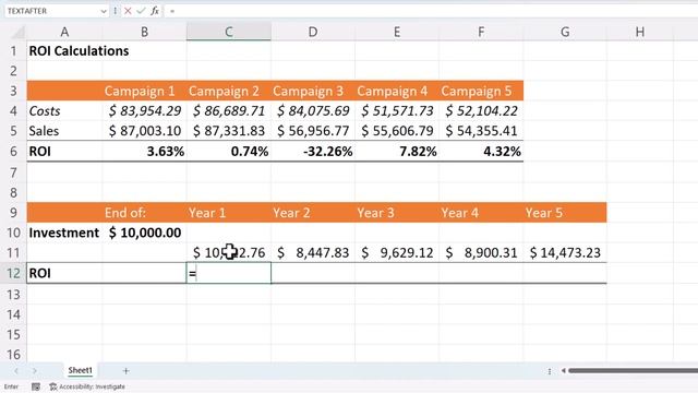 ROI Calculator in Excel | Simple Return on Investment Formula - Investment and Sales Template смотреть онлайн