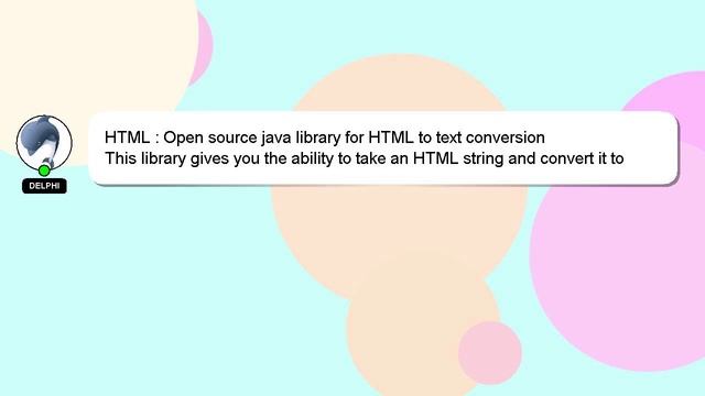 HTML : Open source java library for HTML to text conversion смотреть онлайн