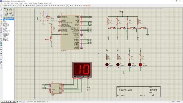 Catch the Light Game - Proteus Simulation - Microcontroller Project смотреть онлайн