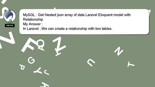MySQL : Get Nested json array of data Laravel Eloquent model with Relationship смотреть онлайн
